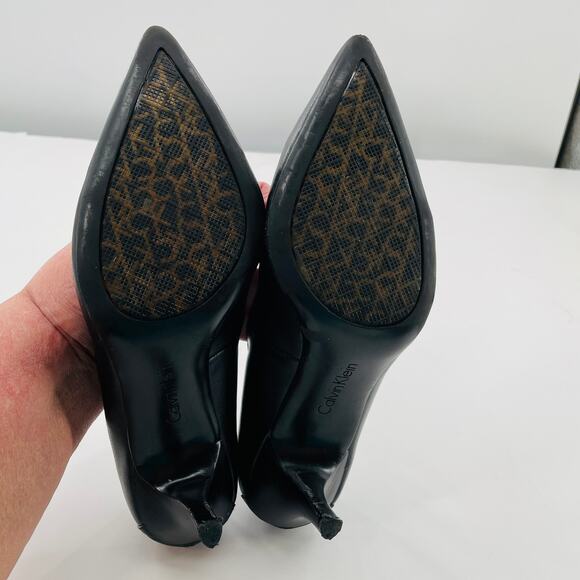 Calvin Klein Nadine Back Leather Classic Pointed Toe Stiletto Heel Pump Heel 9 - Picture 12 of 15